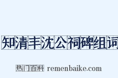 知清丰沈公祠碑组词是什么意思的图片